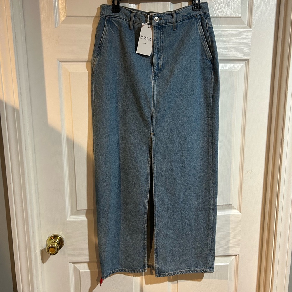 NWT Derek Lam 10 Crosby Sutton Vintage Maxi Denim skirt - Picture 2 of 6